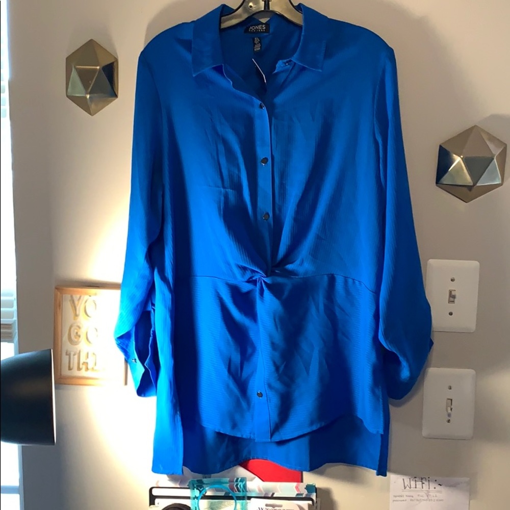 NWT Jones New York Blue Blouse - Size L